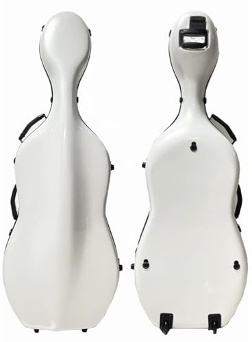 Taka Neko Custodia per violoncello di taglia 4/4, custodia per violoncello in fibra di vetro ultraleggera con ruote adatte, spallacci regolabili e manico in pelle, D