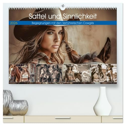 Sattel und Sinnlichkeit - Begegnungen mit den Verführerischen Cowgirls (hochwertiger Premium Wandkalender 2026 DIN A2 quer), Kunstdruck in Hochglanz: ... des Wilden Westens. (CALVENDO Wissenschaft)