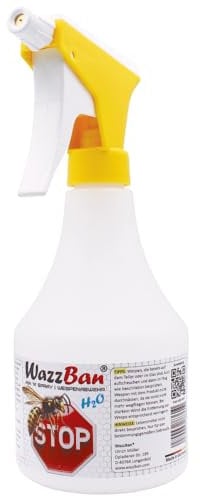 WazzBan H2O | Spray 'em Wespenabwehr | Sprühflasche zum Vertreiben von Wespen | einfach Wasser einfüllen | die sanfte Art Wespen zu vertreiben | 100% wirksam | ohne Chemie oder Gift!