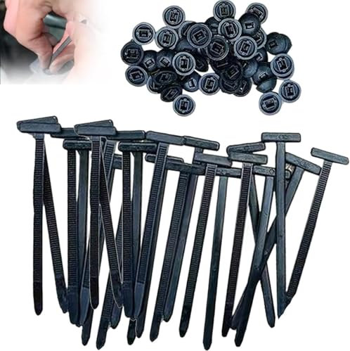 ZFFAFUR Nylon Universal Cable Tie Buckle, 100pcs Heavy-Duty Self-Locking Wire Nylon Zip Tie Holders, Universal Push Mount Zip Tie Holders, Multipurpose Plastic Cable Ties Tool for Car Daily Repair