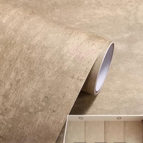 Tapete im Industrie-Stil, selbstklebend, entfernbar, Vinyl-Rolle, für Küche und Bad, hellgraues Mikrozement-Finish