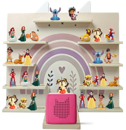 Tonie Regal Wandregal für Toniebox – Hörfiguren Regal Kinderzimmer aus Holz – Magnetische Aufbewahrung für bis zu 45 Tonies – Einfache Montage – Modernes Design – Perfekte Ordnung für Kinderzimmer