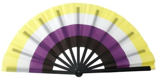 Fituenly Gay Pride Accessories Pride Fan Rainbow Hand Fans Gay Pride Folding Fan for Women Men Lgbt Colorful Fabric Handheld for Pride Decorations Party