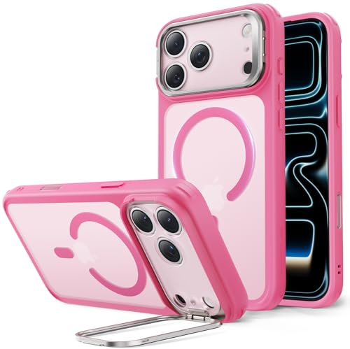 ESR für iPhone 17 Pro Hülle, Kamerasteuerung, kompatibel mit MagSafe, Militärnorm Schutzhülle, integrierter Versteck Ständer Handy Case, Kratzfeste Rückseite, Classic Serie, Matt Rosa