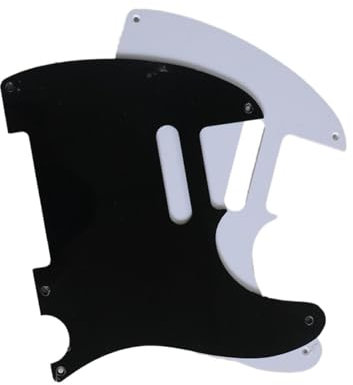 E-Gitarren-Teileschutz Gitarren-Schlagbrett Einlagig Schwarz Weiß 5 Löcher(White)