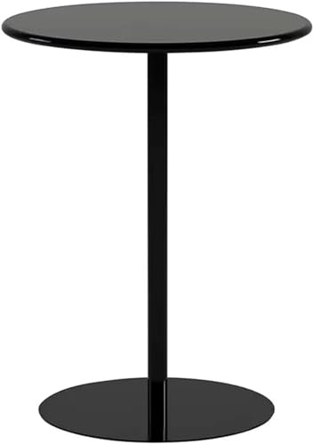 Runder Bistro-Cocktailtisch aus Metall, 70 cm Durchmesser, 72 cm Höhe, stilvoller Indoor/Outdoor, Pub-Tisch für Restaurants, Balkone und Terrassen, schwarzes Finish