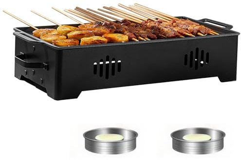 BBQ Warmhalteplatte,Grillgut Stövchen,BBQ Servierplatte mit Edelstahlauflage & Teelichtfunktion,Fleischwarmhalter Grill Zubehör für Outdoor & Garten(Unplugged,Kein Teelicht)