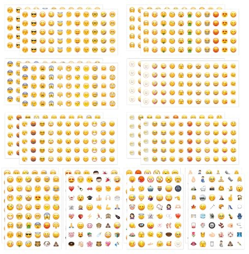 20 Blätter Emojis Sticker, Meme Sticker, Smiley Aufkleber, Emojis Aufkleber, Notizbuch Dekoration Kinderalbum Etiketten Dekorative Buchstaben Basteln für Jeden Geeignet