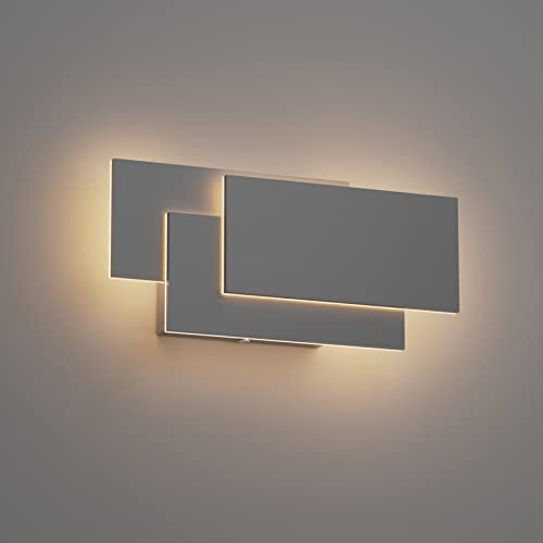 K-Bright LED Wandleuchten Innen,24W,IP20 Mordern Wandlampe LED Wandbeleuchtung für Wohnzimmer Schlafzimmer Treppenhaus Flur Naturweiß 4000K,Dunkelgrau
