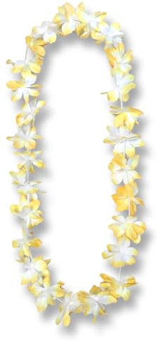 Sonia Originelli Blumenketten Hawaiiketten Party Fanartikel feiern Sommer EM WM 5 Stück Farbe: gelb-Weiss verlaufend