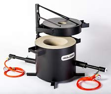 DEVIL-FORGE Propan Metall Schmelzofen 20Kg FB3H, 2 DFC Brenner (360.000 BTU), Hitzebeständige Handschuhe, 1450°C, Kupfer Aluminium Messing Bronze Silber usw Metal melting furnace PREMIUM