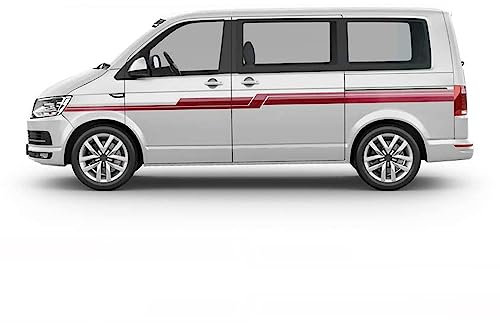 Auto-Dress 2X Seitenstreifen, Aufkleber für Transporter T5 & T6 (110 Black Gloss)