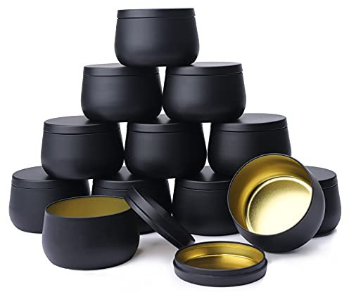 Leere Kerzendosen aus Metall, Gukasxi 12 Stück 8OZ (240ml) Kerzendosen für die Kerzenherstellung, Schraubdeckel Metalldosen DIY Kerzenherstellungs Zubehör Kit für Kerzen Handwerk Schmuck Kosmetik