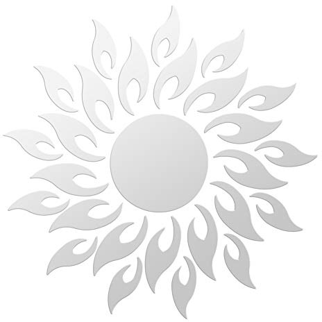 3d Sunflower Acrylic Mirror Removable Wall Sticker Mirror Effect Decal For Tv Background Wall Sofa Background Wall Dining Room Bedroom Wardrobe Silver