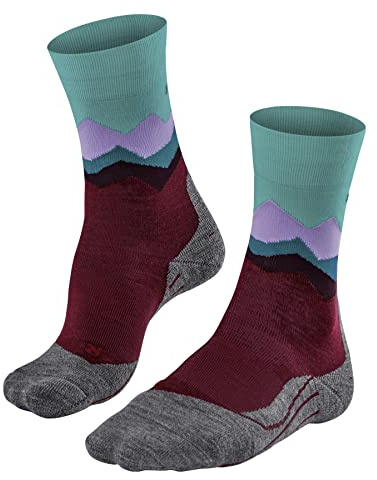 FALKE Damen Wandersocken TK2 Explore Crest W SO Wolle antiblasen dick 1 Paar, Rot (Cranberry 8033), 35-36