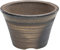 Wazakura Banko Series Bonsai Schale aus Keramik, Handgefertigt, mit Ablaufloch, 11 cm, Hergestellt in Japan, Bonsai-Baum, Gartenbehälter, Blumen, Sukkulenten, Zimmerpflanzen - Goldbraun