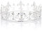 Royal Full King Krone Metall Kronen und Tiaras für Männer Cosplay Hochzeit Prom Party Dekorationen Krone Kopfbedeckungen Zubehör (Silber)