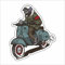 AMA SHOP Adesivo Sagomato Scheletro su scooter compatibile con Vespa | Adesivi per Auto | Sticker per Casco, Moto, Camper | Adesivo in PVC per Decalcomania Vetrofanie Parete, Murale