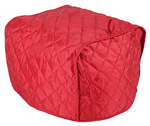 Gkhowiu Polyester Quilted Four Toaster Appliance Dust-Proof Cover (Red)