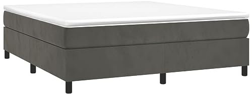 vidaXL Cadre de lit sans Matelas Gris foncé 180x200 cm Velours