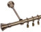 RENA Gardinenstange 19 mm Einfach | Metall-Einzelgardinenstange | Elegante klassische Gardinenstange mit geräuscharmen Rollen | Inklusive Montagezubehörset | Antik Gold 120cm |Monako