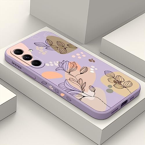 LEECG per Samsung Galaxy A54 5G Cover Protettore Protettivo Morbido del Silicone Liquido Antislittamento Cover per Samsung A54 5G-Morandi Viola