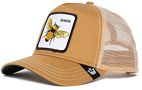 Goorin Bros. Unisex-Erwachsene The Farm Original Adjustable Snapback Mesh Trucker Hat Baseballkappe, Khaki (die Bienenkönigin), Einheitsgröße