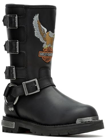 Harley Davidson Donna Corley Full Grain Leather Black Stivali 37 EU