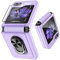 Fewdew for Samsung Galaxy Z Flip 5 Case with Back Screen Protector & Hinge Protection,360°Rotate Ring Magnetic Kickstand Hard Shockproof Protective Cover for Samsung Galaxy Z Flip 5,Purple