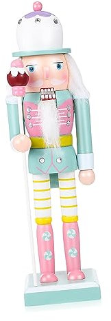 Amosfun Türkis 25cm Nussknacker-Soldaten 1St Nussknacker-Figur aus Holz Nussknacker-Baumdekoration Spielzeuge Kinderspielzeug Nussknacker für Kinder Nussknacker-Ornamente hölzern Zubehör