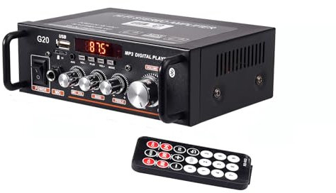 Bohaner Mini Bluetooth Hallo-Fi-Stereo-Audio-AMP Verstärker Bass Booster Bluetooth Mini Verstärker HiFi Power Audio Stereo Bass AMP USB MP3 FM Auto