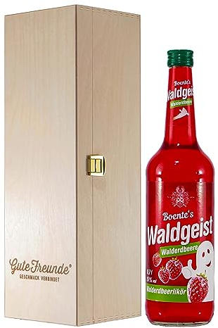 Boente Waldgeist Walderdbeerlikör mit Geschenk-Holzkiste