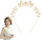 XIHIRCD Sternen Stirnband, Stern Halo Kronen Stirnband Strass Stern Stirnband Göttinnen Kopfschmuck Braut Haarschmuck Stern Strass Tiara für Frauen Mädchen Hochzeitsfeier (Golden)