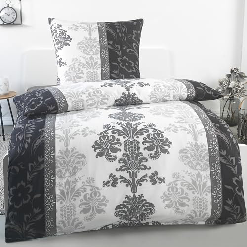 BaSaTex Flausch Fleece Winter Bettwäsche Set 2 teilig | 100% Mikrofaser Plüsch | 155x220 + 80x80 cm | Design 04