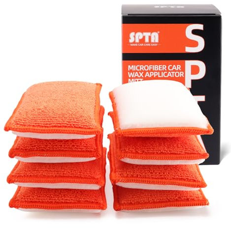 Innenraum Pads, SPTA 8 Stück Mikrofaser Autoschwamm porentiefe Reinigung von Kunststoff, Polster, Leder & Armaturen - wie Mikrofasertücher Auto Innenraum Reiniger Pads, Innenraum Reinigung, 13x8cm