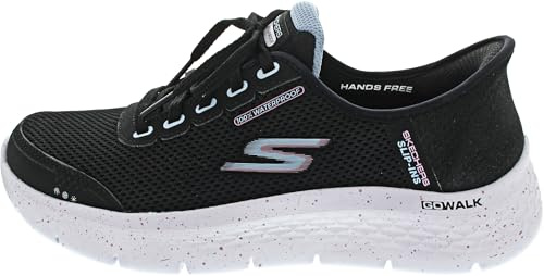 Skechers Damen Go Walk Flex Clear Creek Slip-InTurnschuhe, Black Textile/Mauve Trim, 38 EU