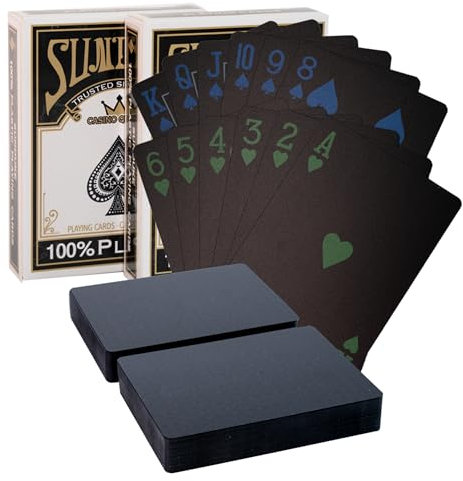 MageJoy 2 Deck Playing Cards - Spielkarten 54 Blatt, Spielkarten Poker Plastik, Poker Kartendeck Wasserfest