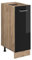 Vicco Meuble de Cuisine R-Line, Noir Haute Brillance/Chêne de Force doré, 30 cm sans Plan de Travail