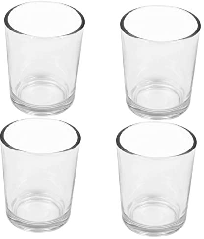 Cabilock 4 Piezas Copa de Vela de Cristal decoración de la Mesa del Comedor Adorno de candelabro Vaso Cristal Vaso de Cristal decoración Vintage sujetavelas Taza de Vela Boda