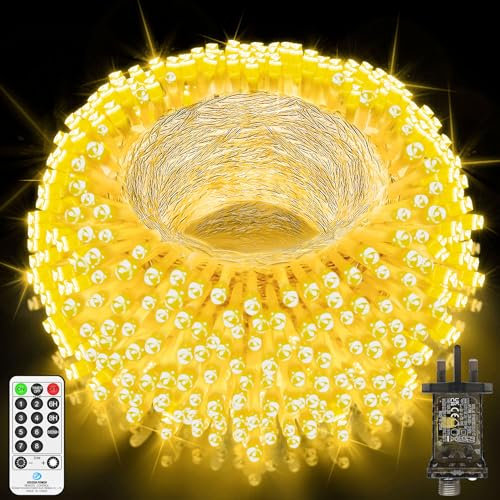 168 M 1400 LED Christmas Lights Outdoor Super Long Warm White Fairy Light Plug In with Remote 8 Modes Timer Dimmable Waterproof String Lights for Xmas Tree Wedding Holiday Party Outside Decoration