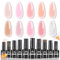 EBANKU Vernis Semi Permanent Jelly, 10 Couleurs Transparent Gelée Neutre Rose Nude Cristal Translucide Soak Off UV Gel Vernis à Ongles Kit Manucure DIY Cadeau