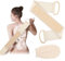 Rückenschrubber und Peelinghandschuh, Exfoliating Gloves, Leinen Duschbürste Rücken, Waschhilfe Doppelseitiger Exfoliate Abgestorbener, 2 Stück Badezubehör für Damen Herren, Bad und Dusche(Reis-Weiß)