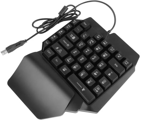 Uonlytech Clavier Mécanique Rvb Main Gauche, Clavier Gamer Filaire Compact, Rétroéclairé, Portable, Jeu Pc Et Ordinateur, Noir, Sensation Tactile Supérieure, pour Joueurs Exigeants