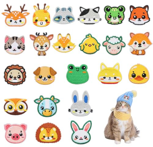 KASURE 23 Stück Bügelflicken Kinder, Aufnäher zum Aufbügeln, Verschiedene Größen Bügelbilder für Textilien, Kinder Bügelflicken, Niedliche Tiermuster Patches, für Rucksäcke, Schals, Kleidung, Hut