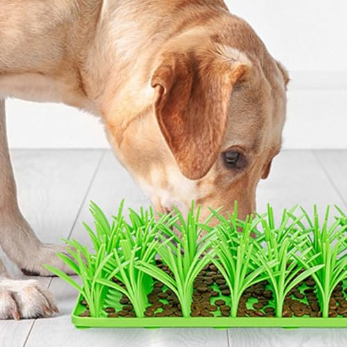 Cat Foraging Mat Silicone, Interactive Silicone Grass Mat for Cats Snuffle Mat Green Grass Foraging Mat for Cats Dogs, 169x361x86.5 mm