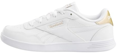 Reebok Women's Court Advance Sneaker, FTWRWHITE/FTWRWHITE/PALEGOLD, 8.5 UK