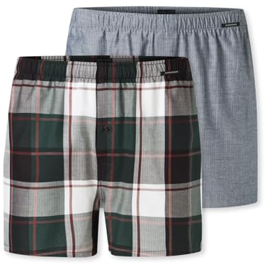 Schiesser Herren 2 Pack Boxershorts Baumwolle Web Multipack - Webboxer