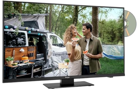 BERGER 12V Fernseher Wohnmobil Advanteq 24 | Smart TV 12/230V Betrieb mit Triple Tuner, Bluetooth, & WebOS | Camping Fernseher mit Lautsprecher & Full HD-Display | Ideal für Wohnwagen, LKW & Boot