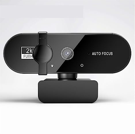 AIRYSSFU Cámara Web, Webcam 4K 1080P Mini cámara 2K Full HD Webcam con micrófono 15-30fps USB Web CAM for PC Laptop Video Shooting Camera(2K)