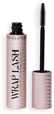 Revolution, Mascara Tubing Wrap Lash, Anti-Bavure et Résistant à l'Eau pour Longueur et Volume, Végan et Non Testé sur les Animaux, Noir, 8,5 ml